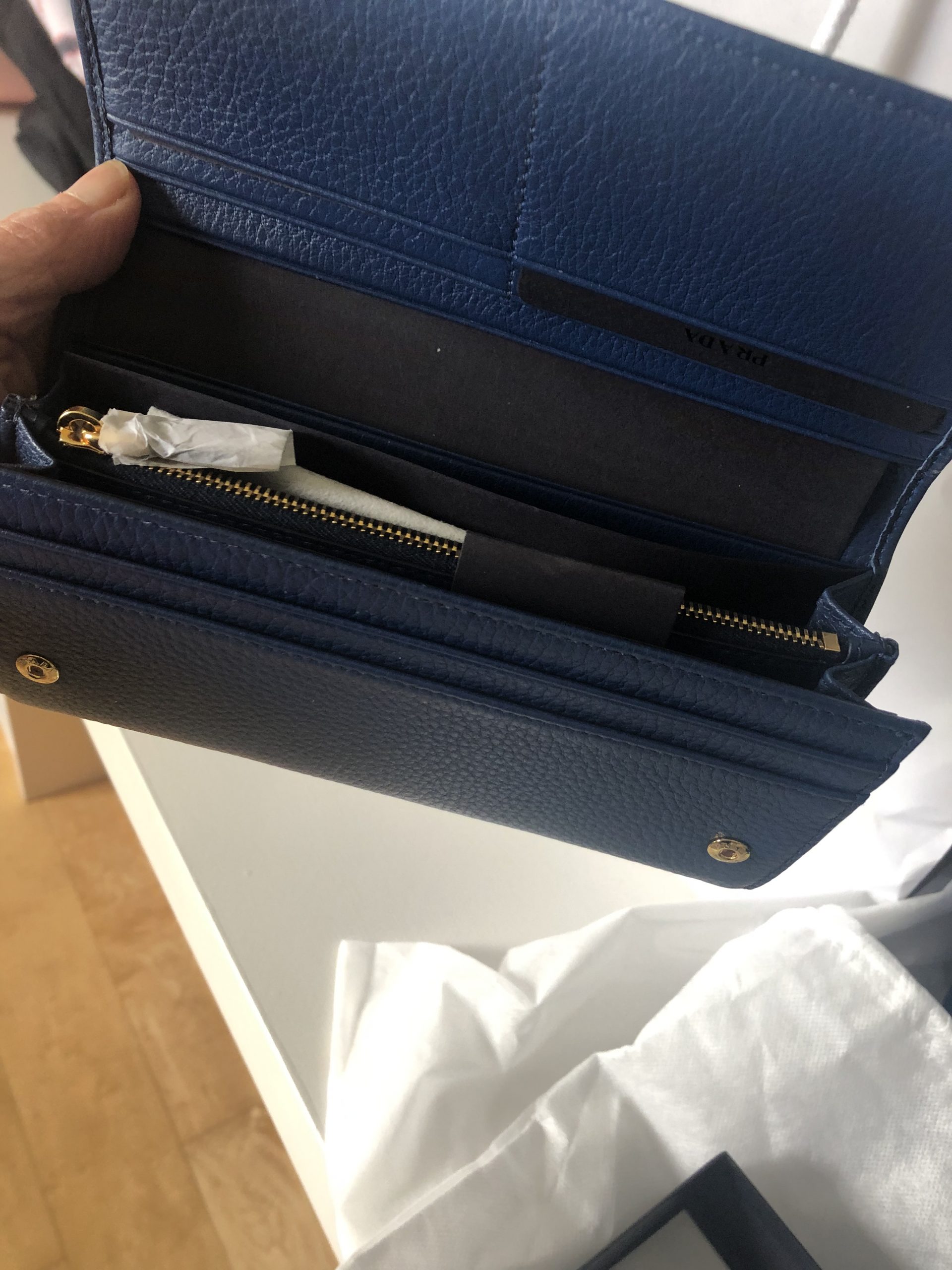 Prada blue wallet