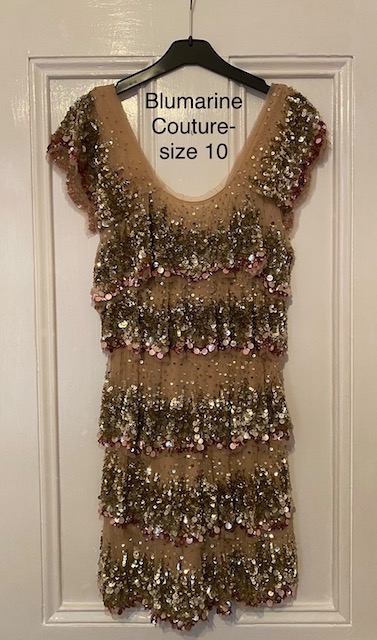 Blumarine couture gold sequence