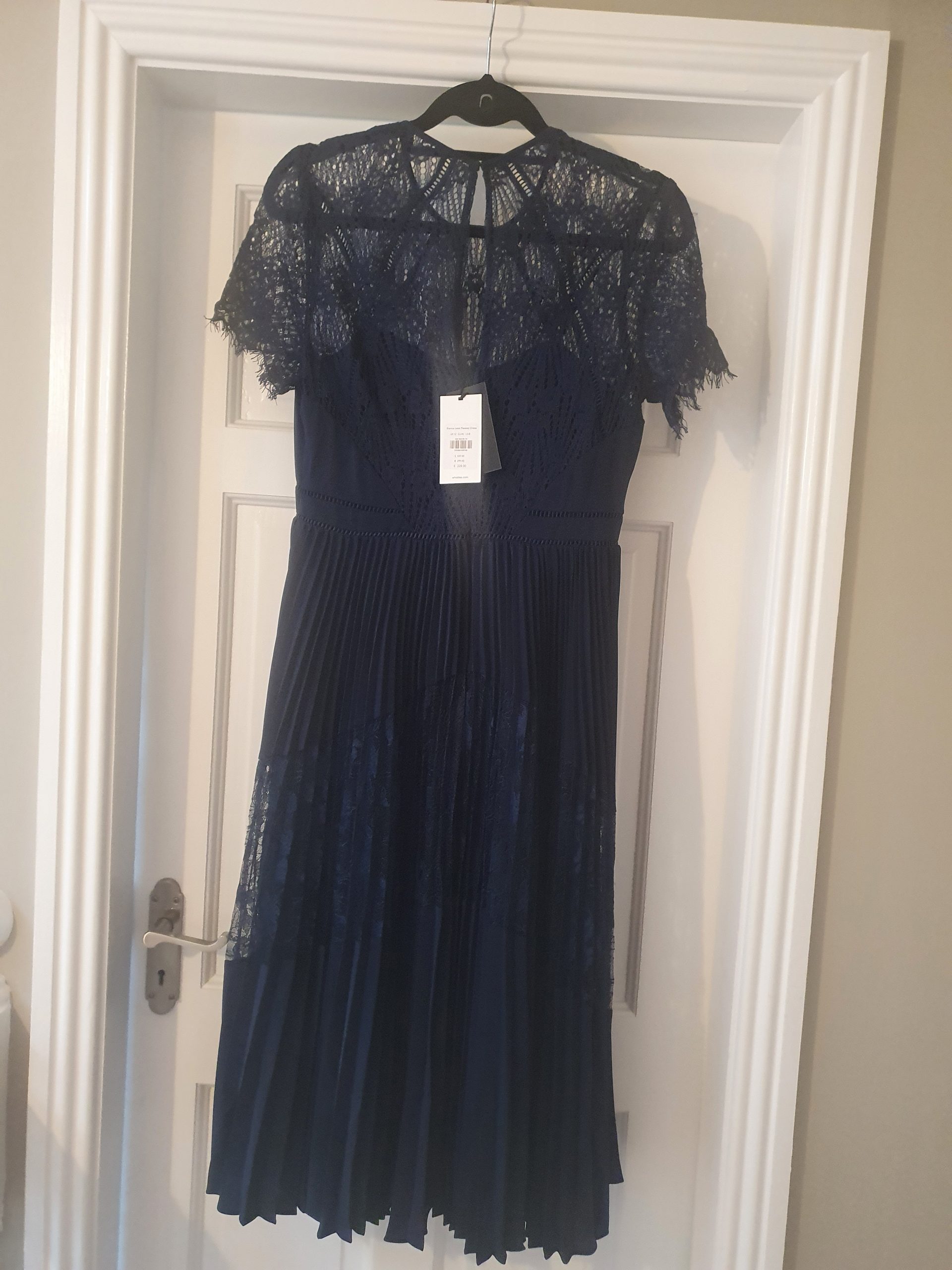 Whistles navy lace dress