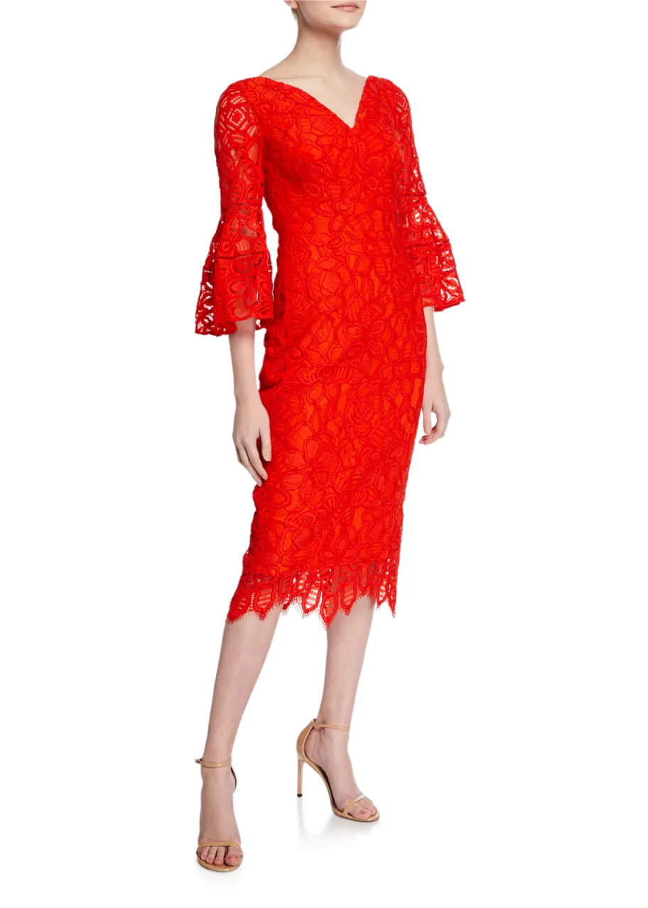 Lela Rose red lace