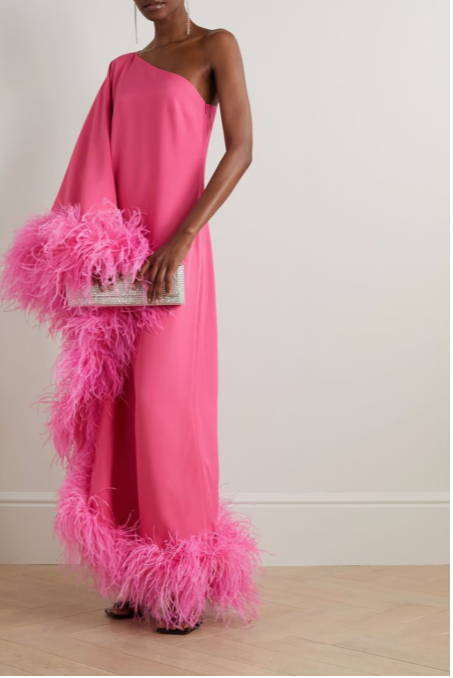 Taller Marmo pink feather Dress