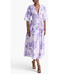 Emilia Wickstead Lavendar midi dress rental